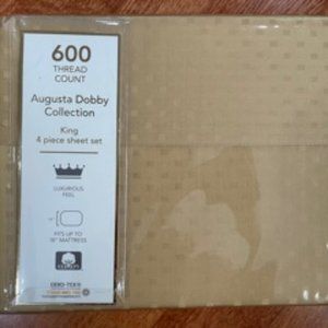Sunham Augusta Dobby 600 TC Cotton, 4-Pc Sheet Set